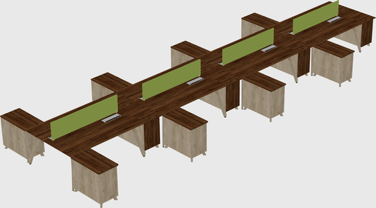L-shaped shared desk