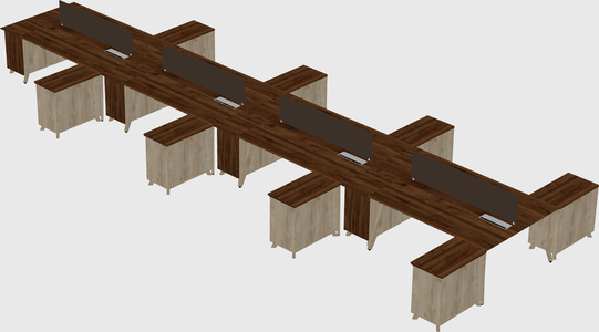 L-shaped shared desk