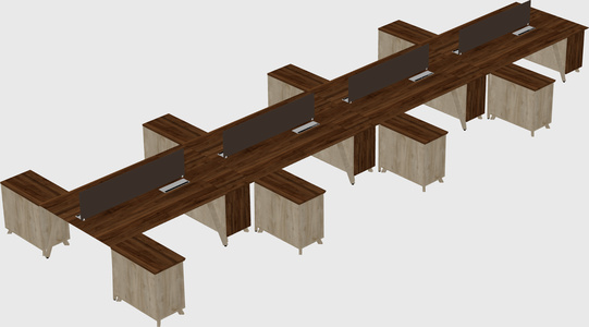 L-shaped shared desk