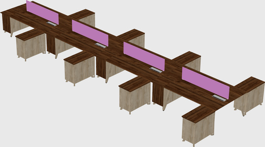 L-shaped shared desk