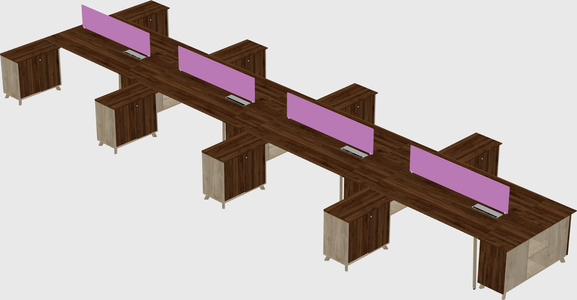 L-shaped shared desk
