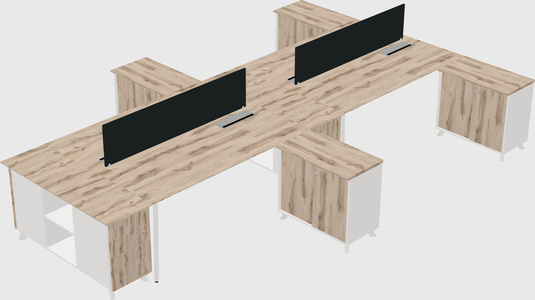 L-shaped shared desk