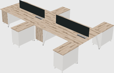 L-shaped shared desk