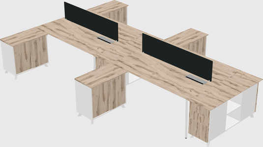 L-shaped shared desk