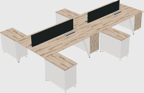 L-shaped shared desk