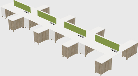 L-shaped shared desk