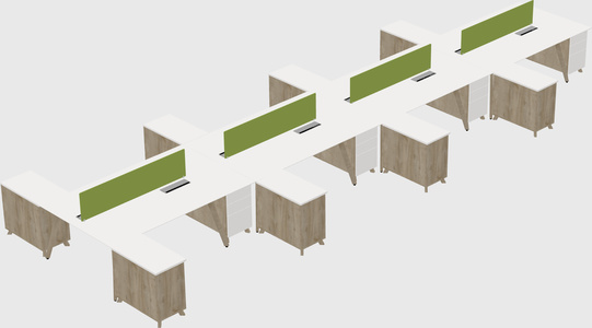 L-shaped shared desk