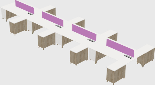 L-shaped shared desk