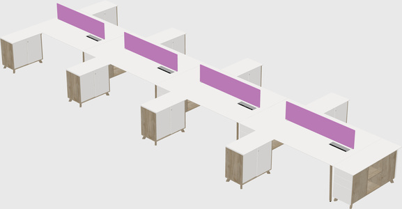 L-shaped shared desk