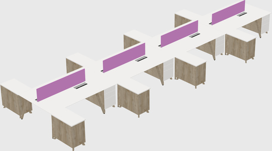 L-shaped shared desk