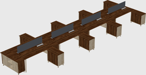 L-shaped shared desk