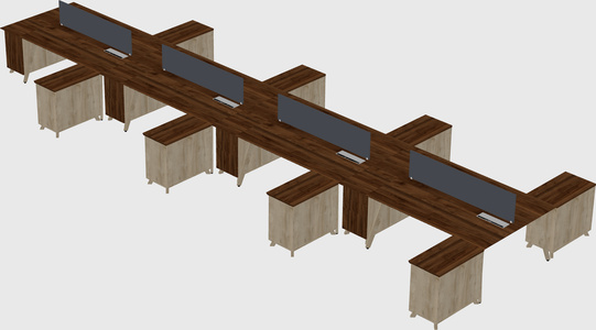 L-shaped shared desk