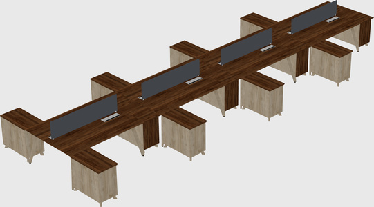 L-shaped shared desk