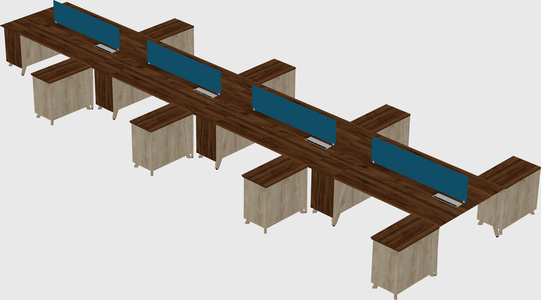 L-shaped shared desk