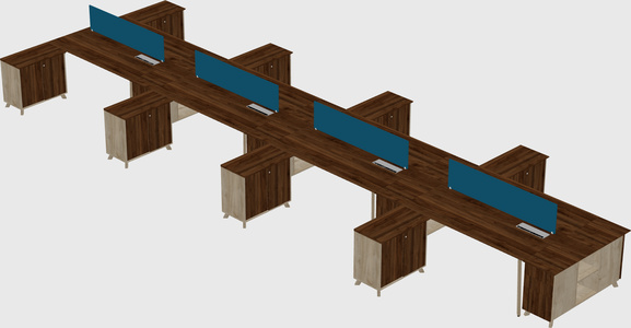 L-shaped shared desk