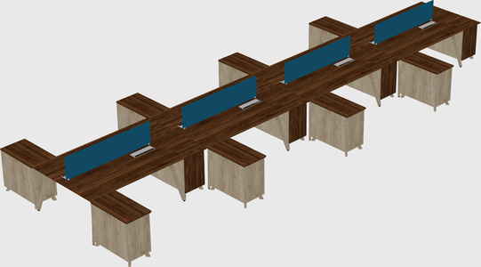 L-shaped shared desk