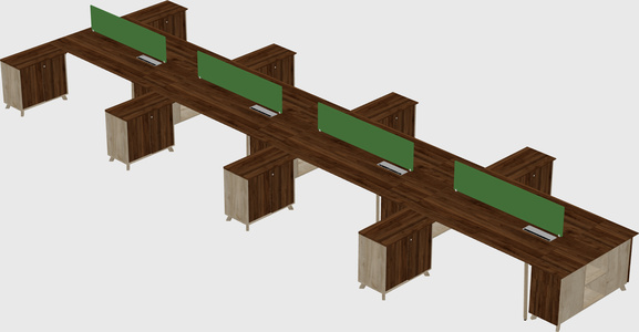 L-shaped shared desk
