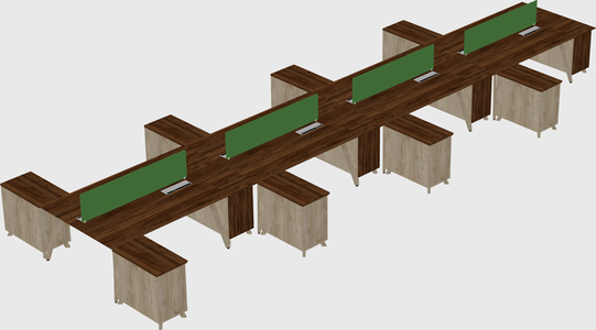 L-shaped shared desk