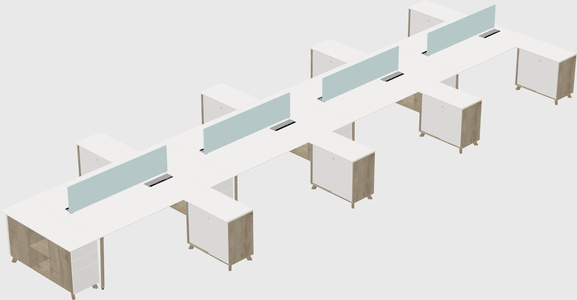 L-shaped Shared Desk