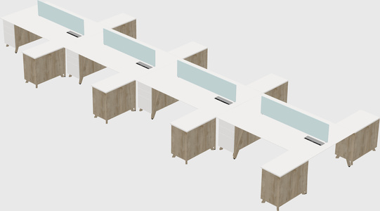 L-shaped shared desk