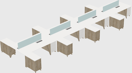 L-shaped shared desk
