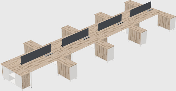 L-shaped shared desk
