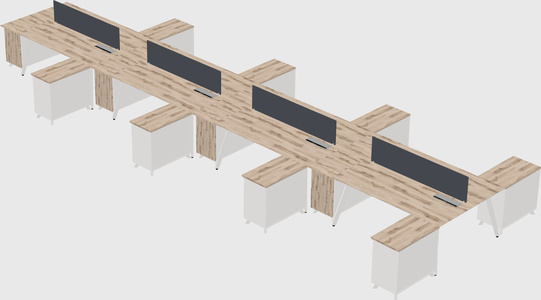 L-shaped shared desk