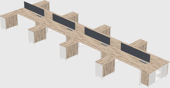L-shaped shared desk