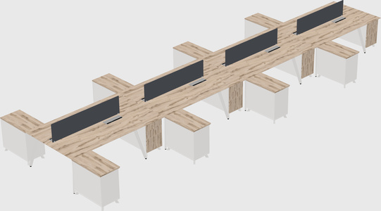 L-shaped shared desk