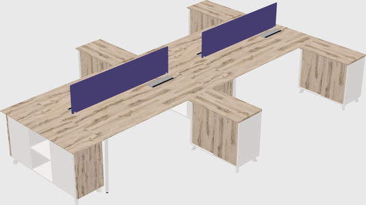 L-shaped shared desk