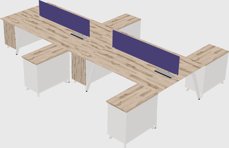 L-shaped shared desk