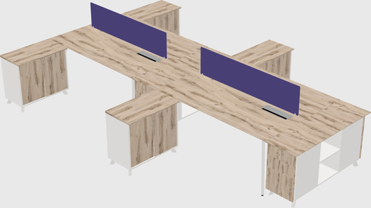 L-shaped shared desk
