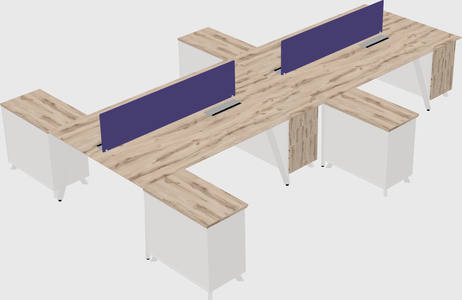 L-shaped shared desk