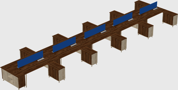 L-shaped shared desk