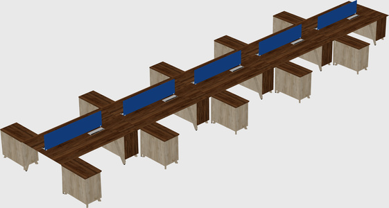 L-shaped shared desk