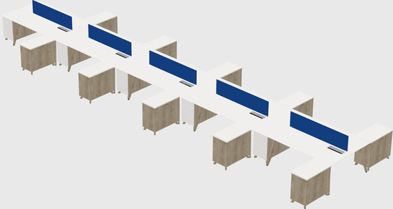 L-shaped shared desk