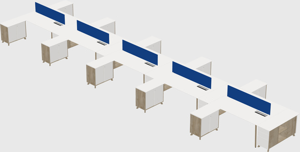 L-shaped shared desk