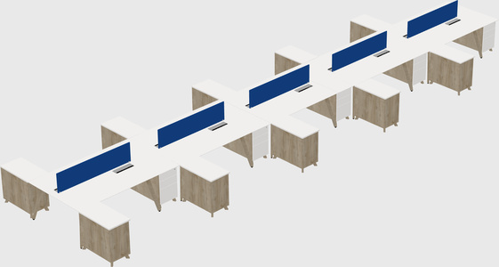 L-shaped shared desk