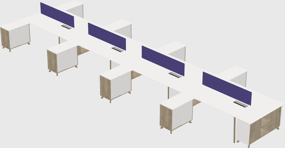 L-shaped shared desk
