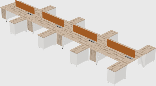 L-shaped shared desk