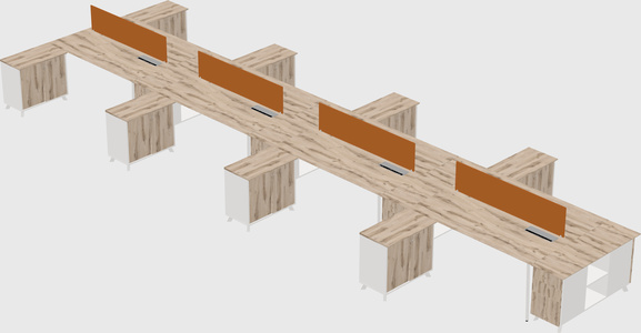 L-shaped shared desk