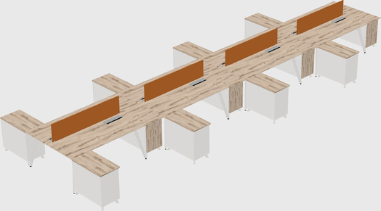 L-shaped shared desk