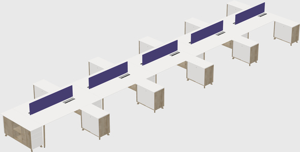 L-shaped Shared Desk