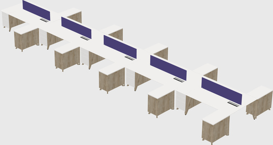 L-shaped shared desk