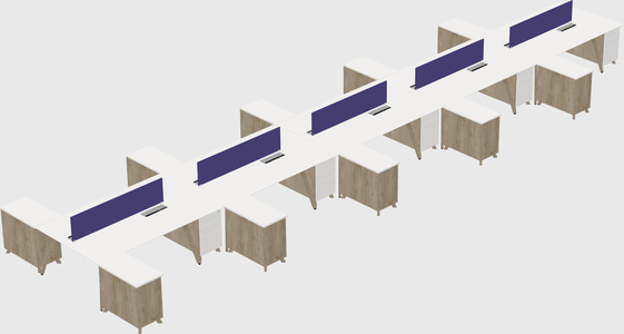 L-shaped shared desk