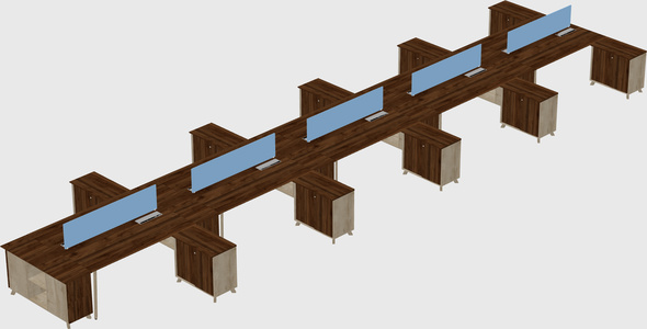 L-shaped shared desk