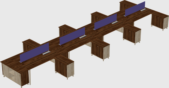 L-shaped shared desk