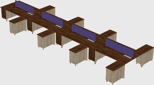 L-shaped shared desk