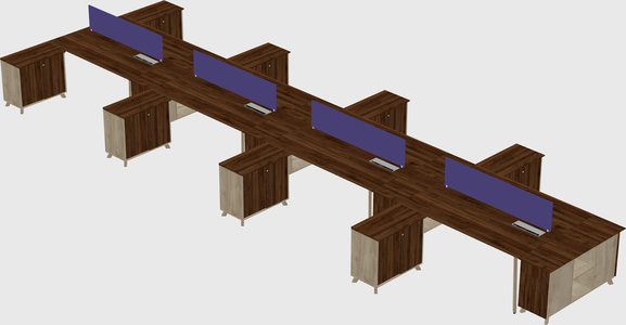 L-shaped shared desk