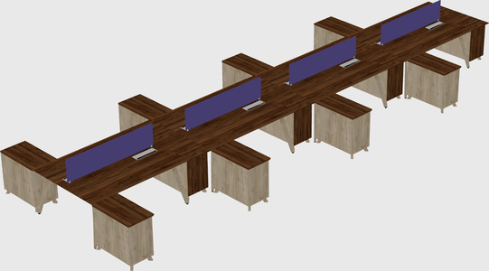 L-shaped shared desk